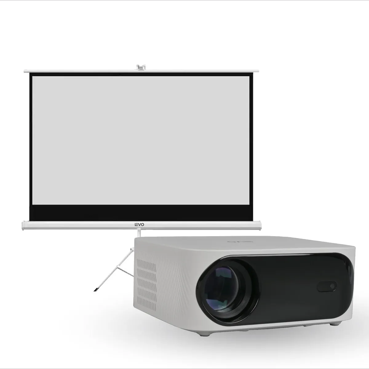 LEVO - Proyector Portátil Orion 12000lm + Telón 80" LEVO
