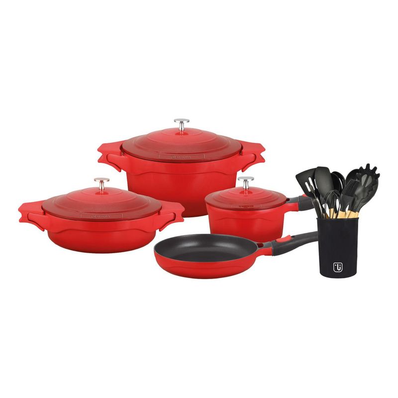 SIMPLIT - Kit Bateria Toulouse 7pz + Set Utensilios Negro Simplit