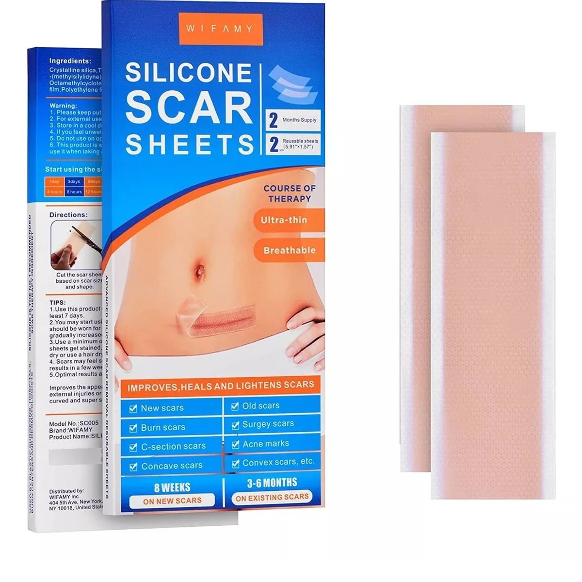 GENERICO - Parche Para Cicatrices Queloides Gel Heridas 2 Parches 15cm