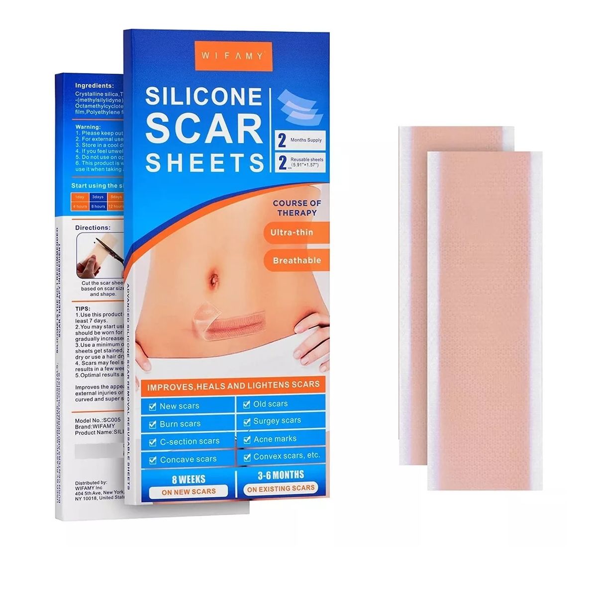 GENERICO - Parche Para Cicatrices Queloides Gel Heridas 2 Parches 15cm