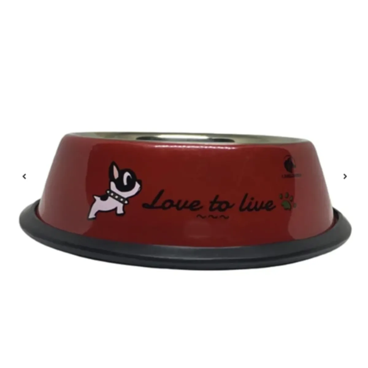 GENERICO - Plato Tazón Comida Agua Acero Inox Mascota Perro Rojo