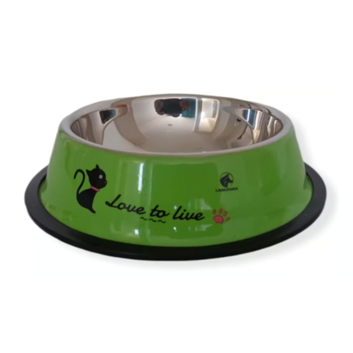 GENERICO - Plato Tazón Comida Agua Acero Inox Mascota Perro Verde