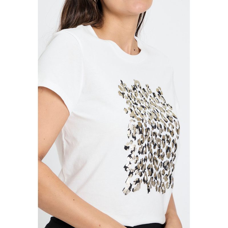 ASH - Polera Manga Corta Crudo Mujer Ash