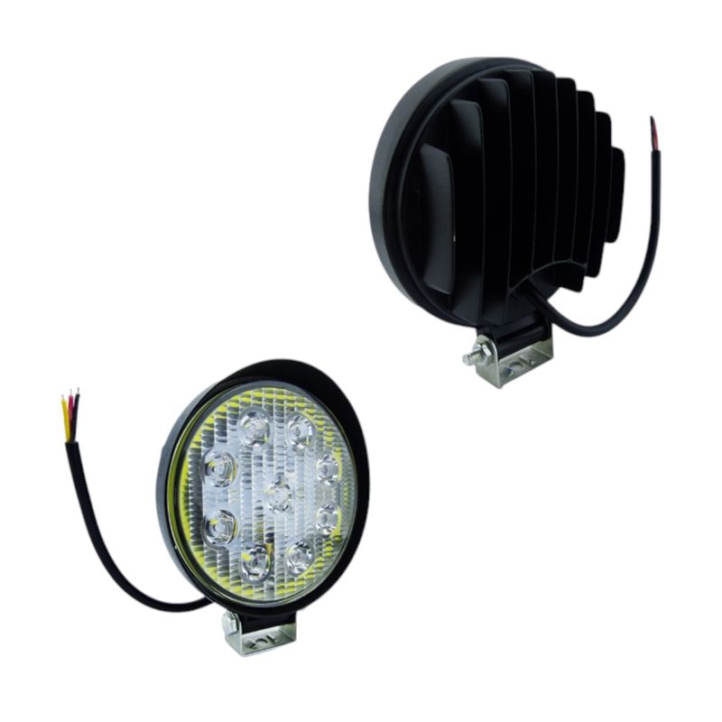 GENERICO - 2x Neblinero Led Redondo De 9 LED + ARO 12/24 V