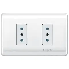 SCHNEIDER ELECTRIC - ENCHUFE DOBLE 2P+T 10A 250V ARMADO BLANCO GENESIS Schneider