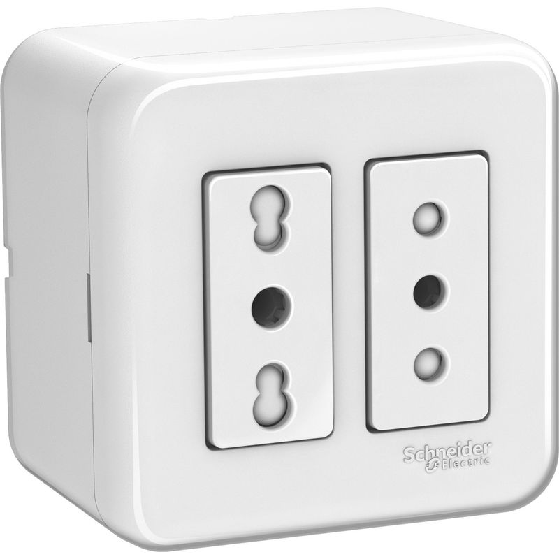 SCHNEIDER ELECTRIC - CASQUETE ENCHUFE 10A+10/16A BLANCO GENESIS Schneider