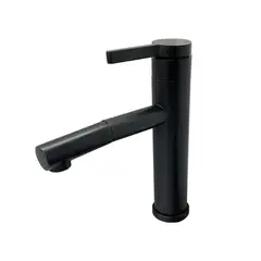 GENERICO - Llave Griferia Lavamanos Con Cuello Extensible Negro Tap24