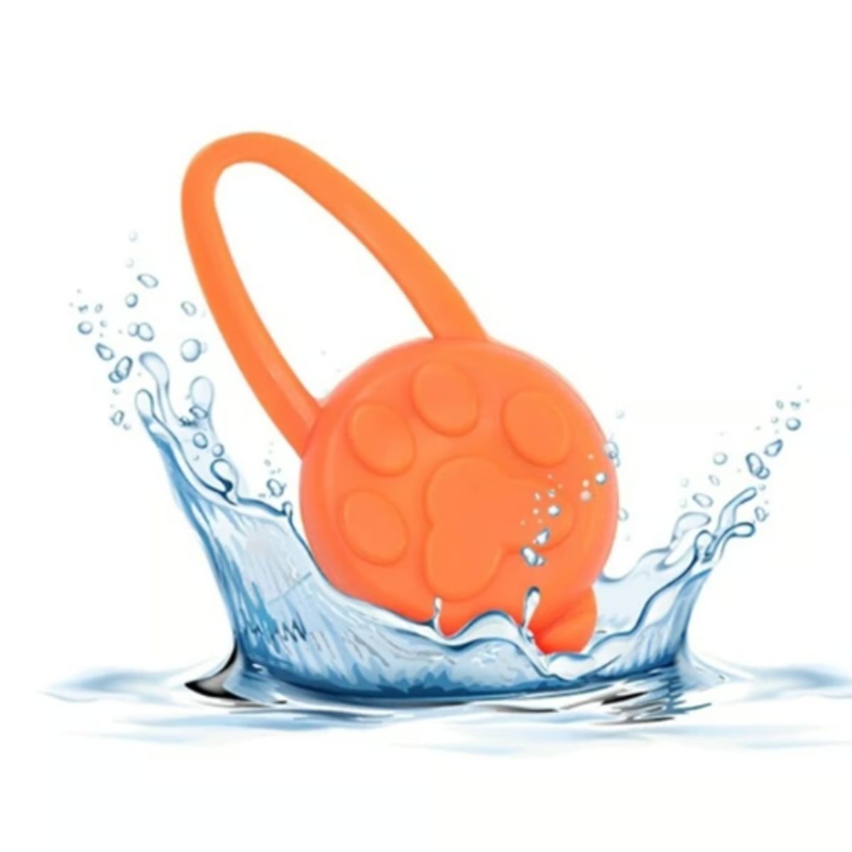 GENERICO - Collar Colgante Luz Led Patitas Perros Y Gatos Naranja