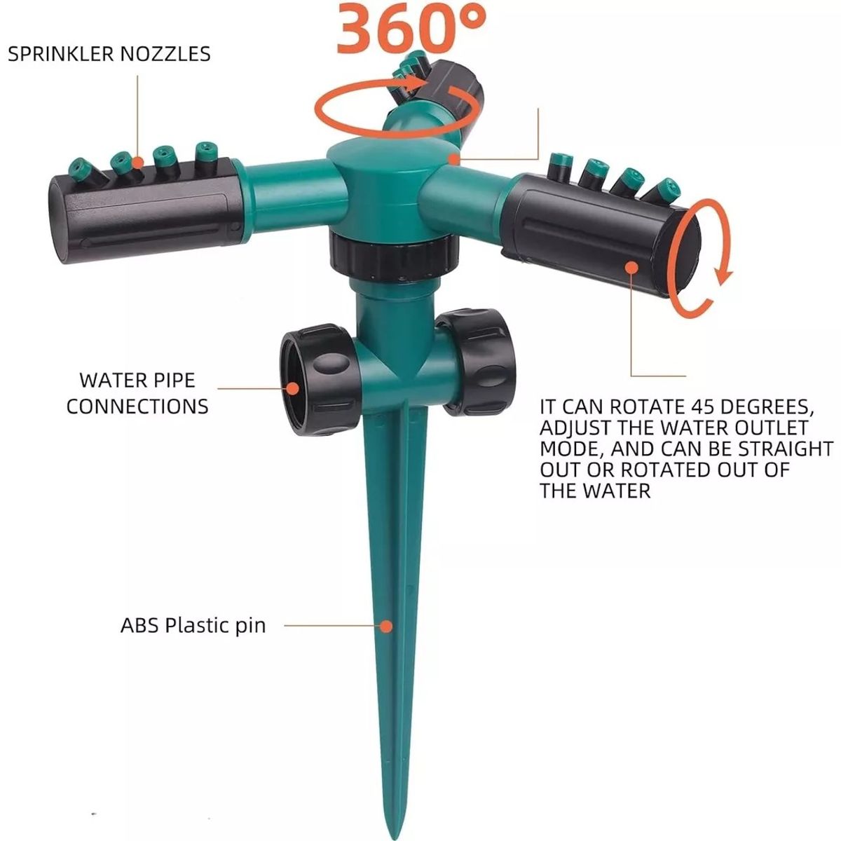 GENERICO - Aspersor De Riego Giratorio Regador Automático Jardín Riego