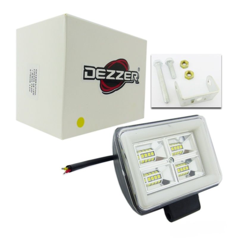DEZZER - 2x Neblinero Dezzer 16 LED + Aro Duo Color Estrobo Fijo 12 V