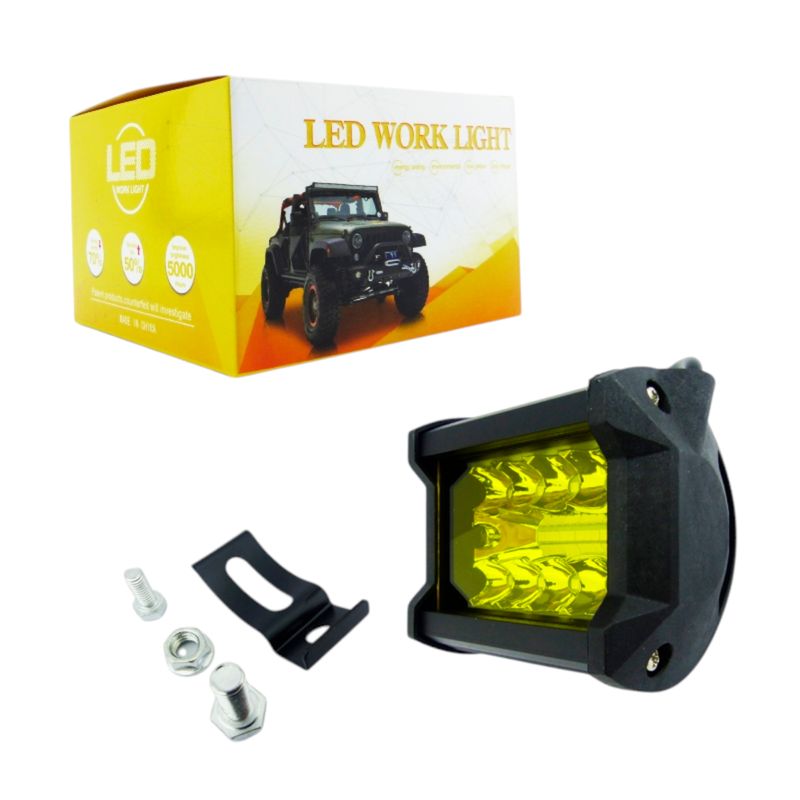 GENERICO - x1 Neblinero 20 LED Ambar Rectangular 12/24 Volt