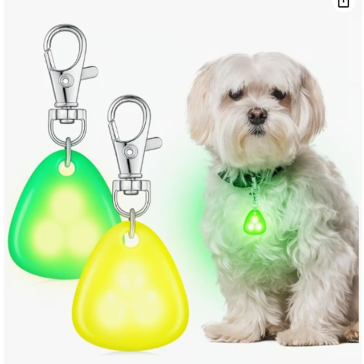 GENERICO - Collar Para Mascotas Luz Led Patitas Perros Y Gatos Verde