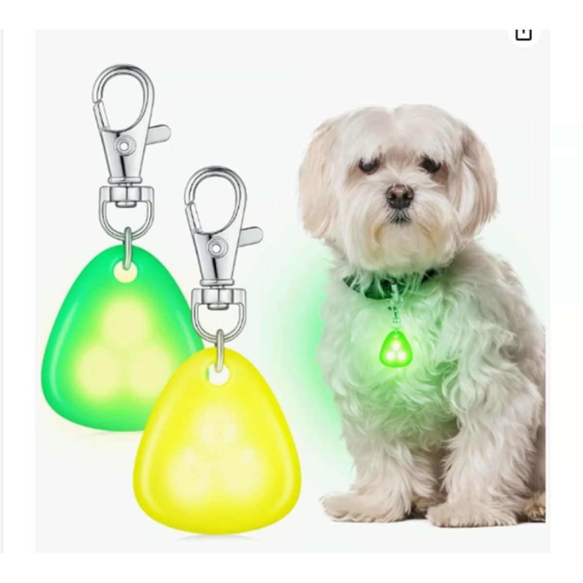 GENERICO - Collar Para Mascotas Luz Led Patitas Perros Y Gatos Verde