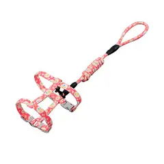 GENERICO - Arnes Ajustable y Correa Perros Y Gatos con flores Rojo