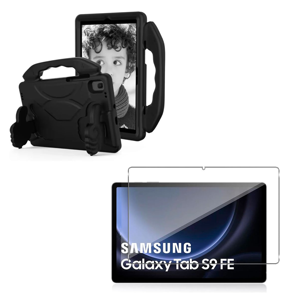JOICO - Carcasa Niño Antigolpe Para Tablet Samsung S9 fe 109 + Mica Negro