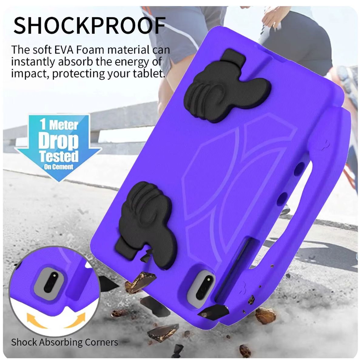 JOICO - Carcasa Niño Antigolpe Para Tablet Samsung S9 fe 109 + Mica Negro