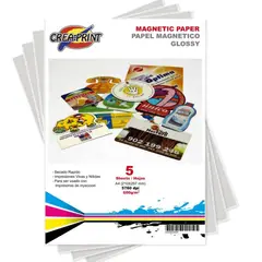CREA PRINT - Papel Imantado 15 Hojas Tamaño A4 Magnetico Marca Creaprint