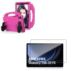 JOICO - Carcasa Niño Antigolpe Para Tablet Samsung S9 fe 10.9 + Mica Fucsia