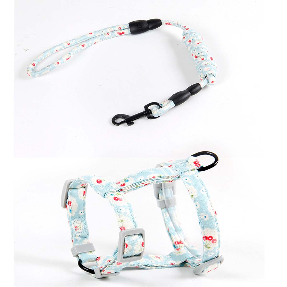 GENERICO - Arnes Ajustable Correa Mascotas Perros Gatos Flores Celeste