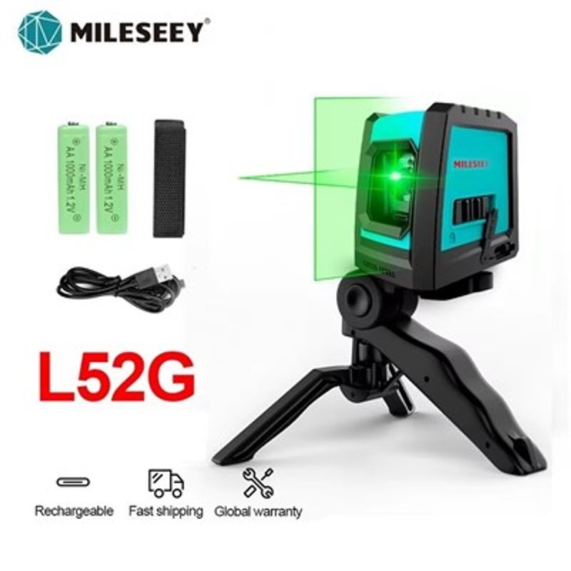 GENERICO - Nivel Laser Profesional 2 Líneas L52g(verde)+trípode