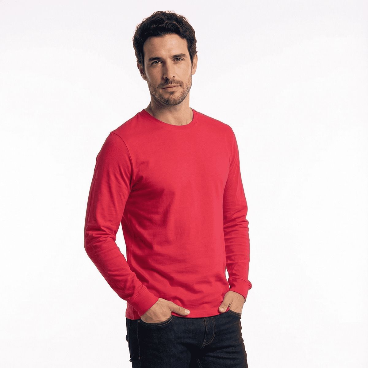 T WORLD - Polera Algodón Manga Larga Cuello Redondo UV Antipilling