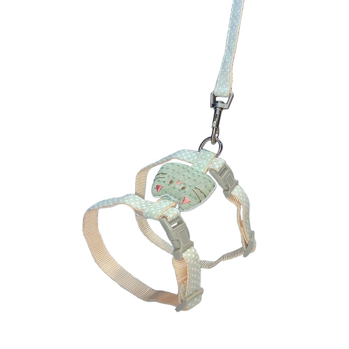 GENERICO - Arnes Transpirable Ajustable y Correa Perros Gatos Verde