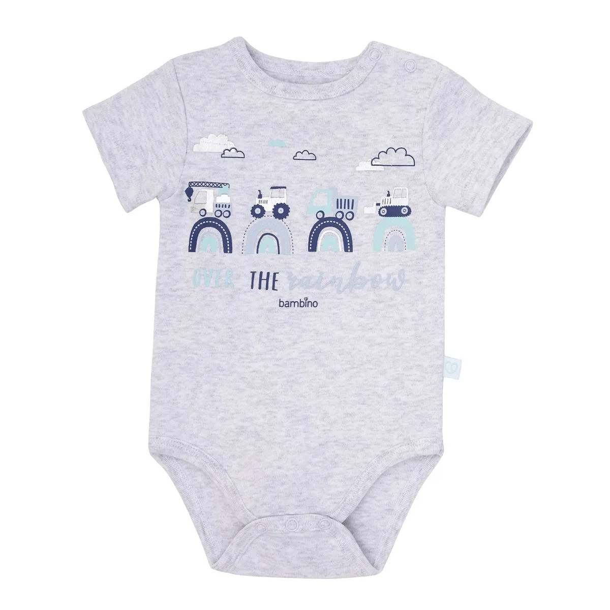 BAMBINO - Set 2 Bodys Manga Corta Gris Transportes Niño 12-18 Meses