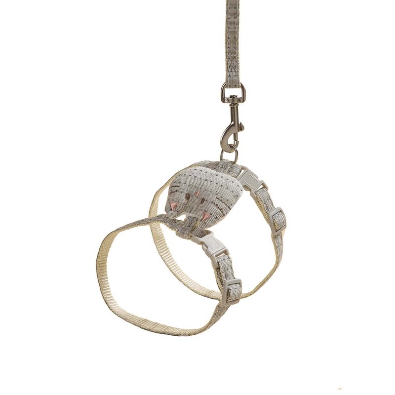 GENERICO - Arnes Transpirable Ajustable y Correa Perros Gatos Gris