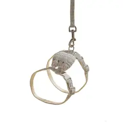 GENERICO - Arnes Transpirable Ajustable y Correa Perros Gatos Gris