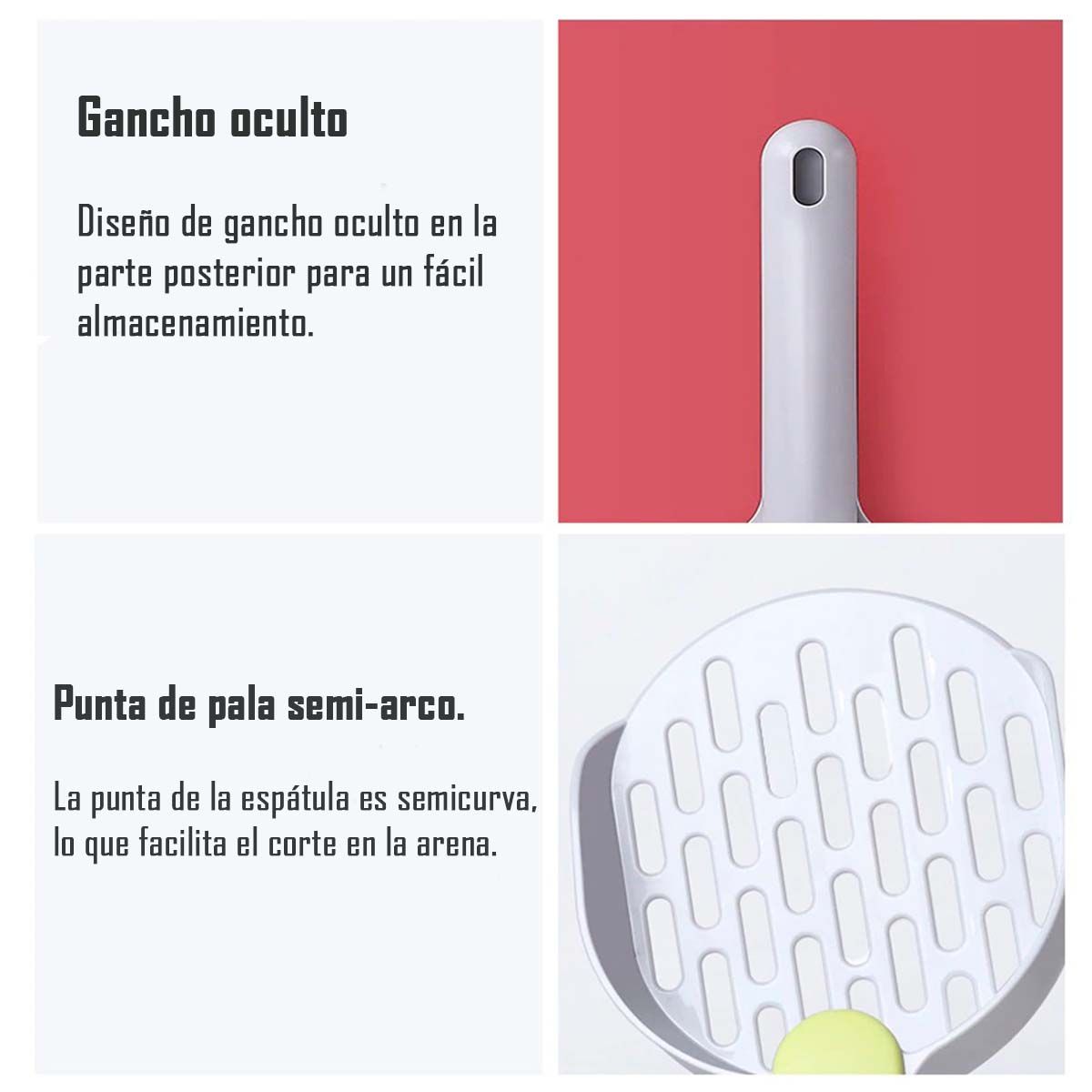 GENERICO - Pala Sanitaria Recogedor Fecal Arenero De Gatos Gris