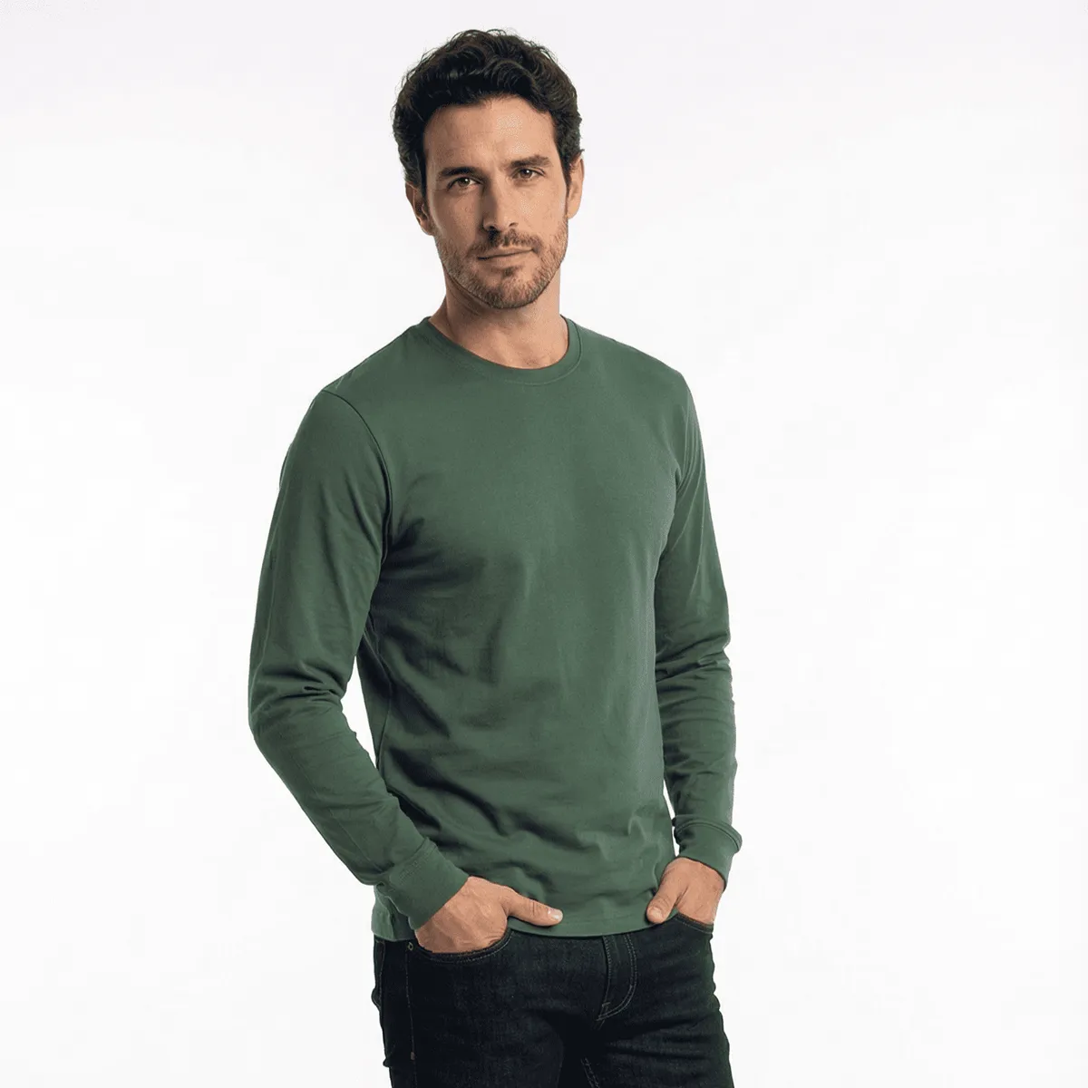 T WORLD - Polera Algodón Manga Larga Cuello Redondo UV Antipilling