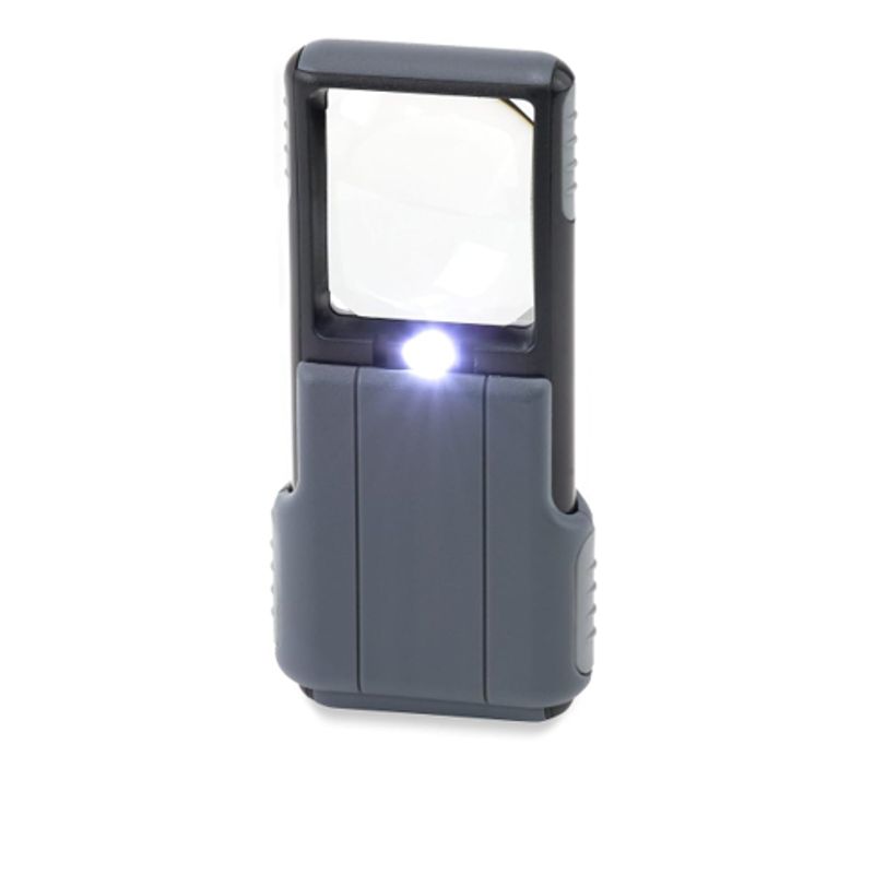 CARSON - Lupa Portátil Carson MiniBrite PO-55 LED 5x Funda Protectora - Gris