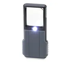 CARSON - Lupa Portátil MiniBrite PO-55 LED 5x Funda Protectora - Gris
