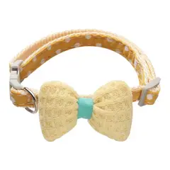 GENERICO - Collar De Algodon Lazo Mascotas Pequeñas Gato Perro Amarillo