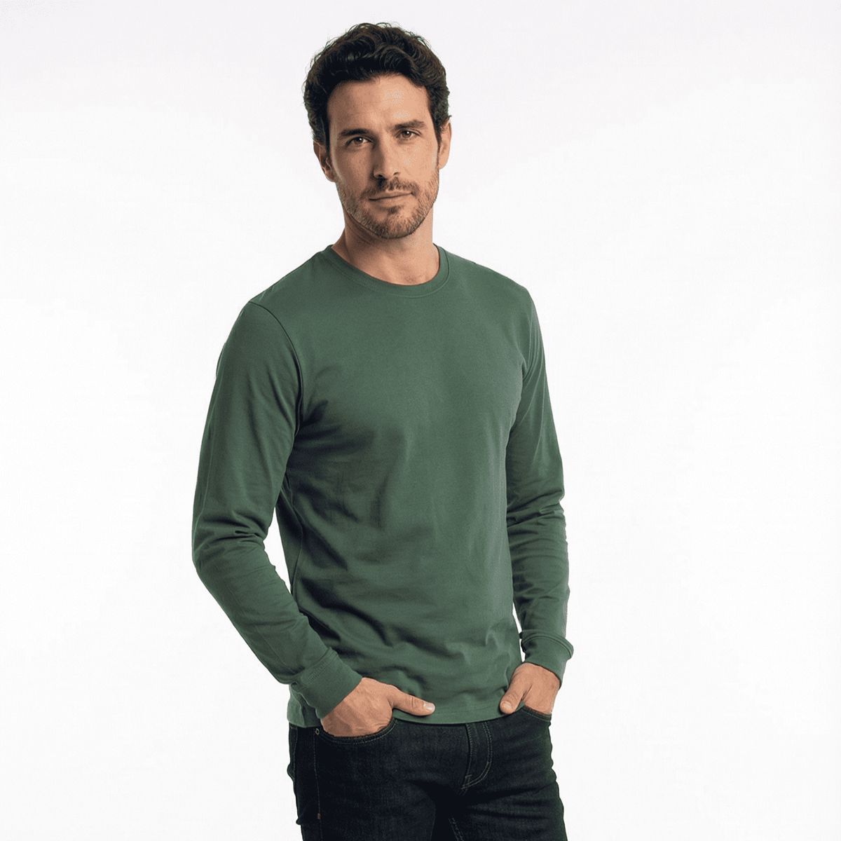 T WORLD - Polera Algodón Manga Larga Cuello Redondo UV Antipilling