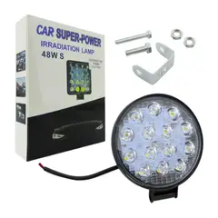 GENERICO - X2 Neblinero 14 LED 48 W 12-24V Redondo Slim
