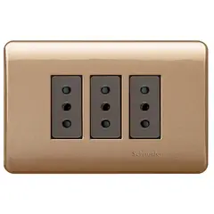 SCHNEIDER ELECTRIC - ENCHUFE TRIPLE 2P+T 10A 250V DORADOCAFÉ GENESIS Schneider