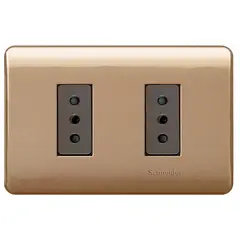 SCHNEIDER ELECTRIC - ENCHUFE DOBLE 2P+T 10A 250V DORADOCAFÉ GENESIS Schneider