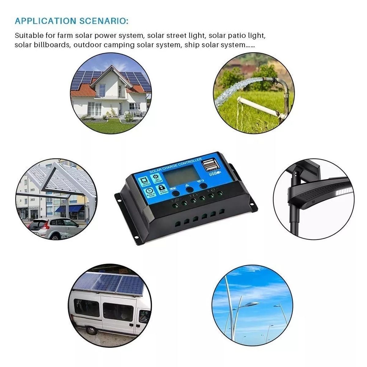 GENERICO - Regulador De Carga Solar Digital 12v 24v 20a