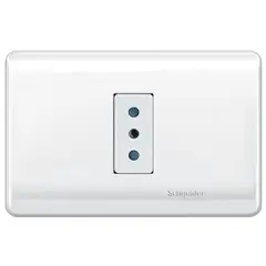 SCHNEIDER ELECTRIC - ENCHUFE SIMPLE 2P+T 10A 250V ARMADO BLANCO GENESIS Schneider