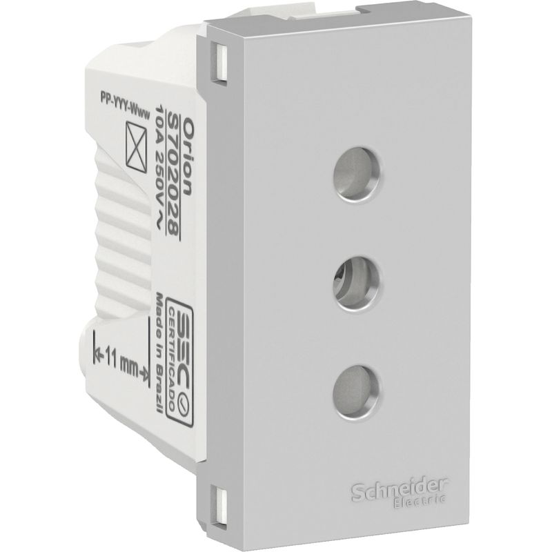 SCHNEIDER ELECTRIC - MODULO ENCHUFE 2P+T 10A 250V ALUMINIO ORION Schneider