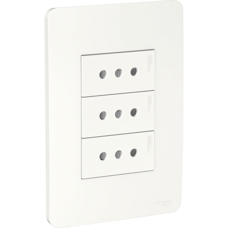 SCHNEIDER ELECTRIC - Enchufe triple 10A 2P+T Blanco Orion Schneider