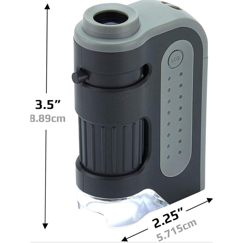 CARSON - Microscopio de Bolsillo Carson MicroBrite Plus MM-300 60x-120x LED