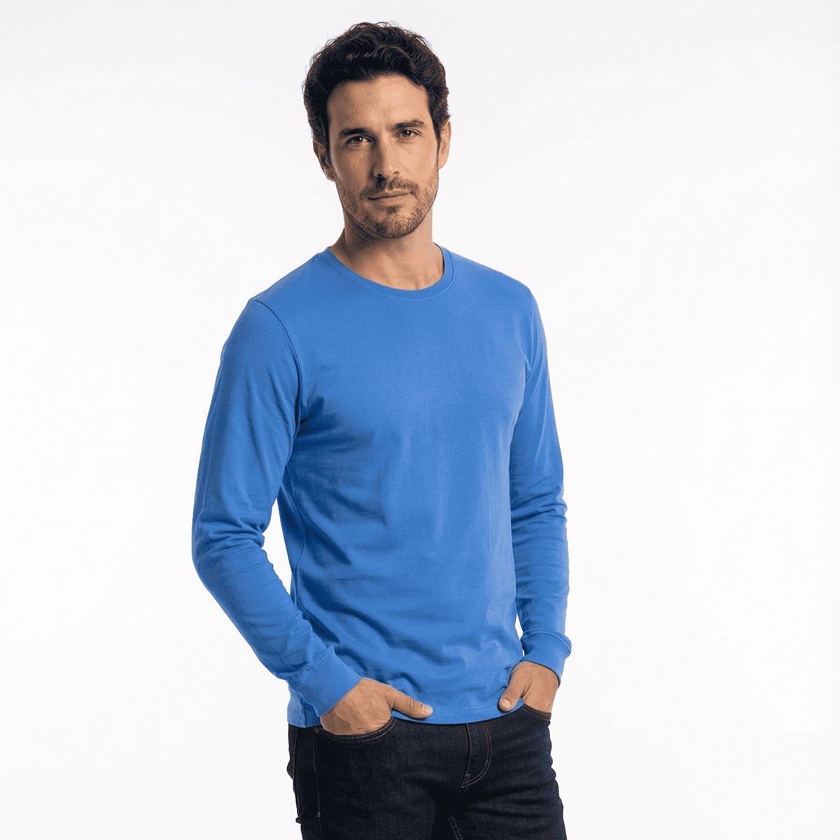 T WORLD - Polera Algodón Manga Larga Cuello Redondo UV Antipilling