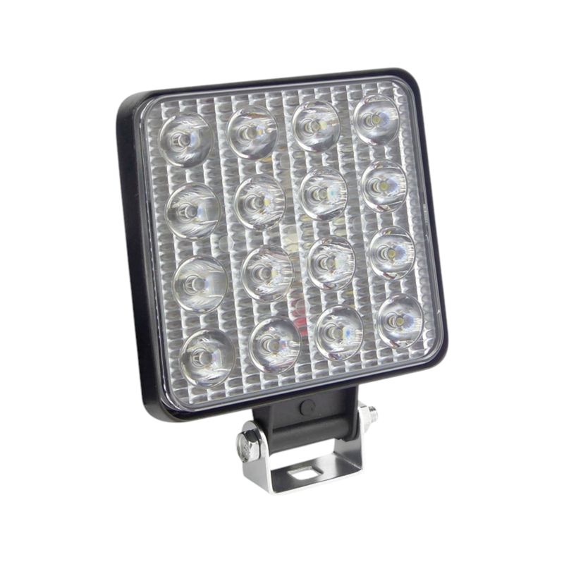 GENERICO - Neblinero 16 LED 48W 12-24V Cuadrado Slim