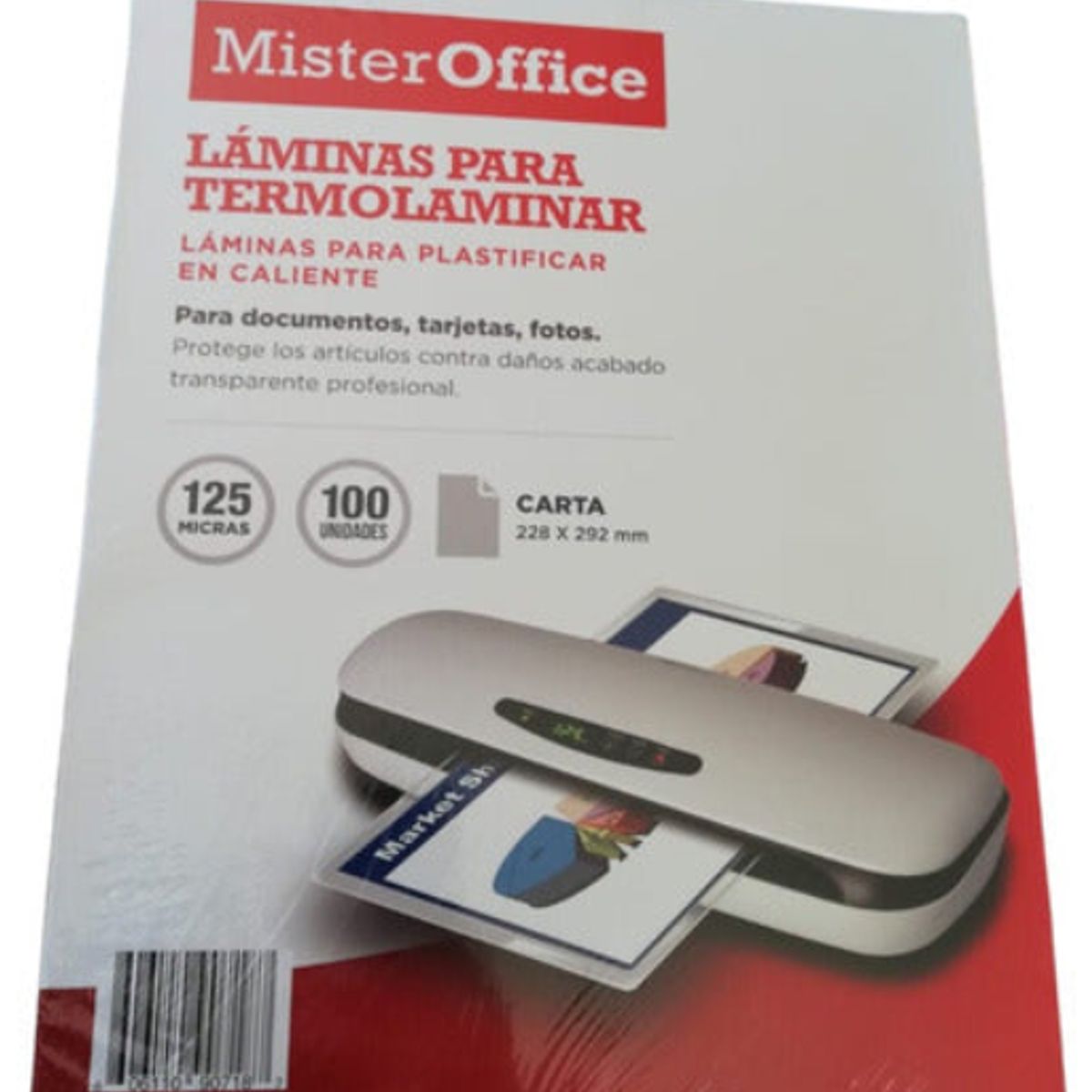 GENERICO - Laminas Para Termolaminar Carta 125 Mic 100 Hojas