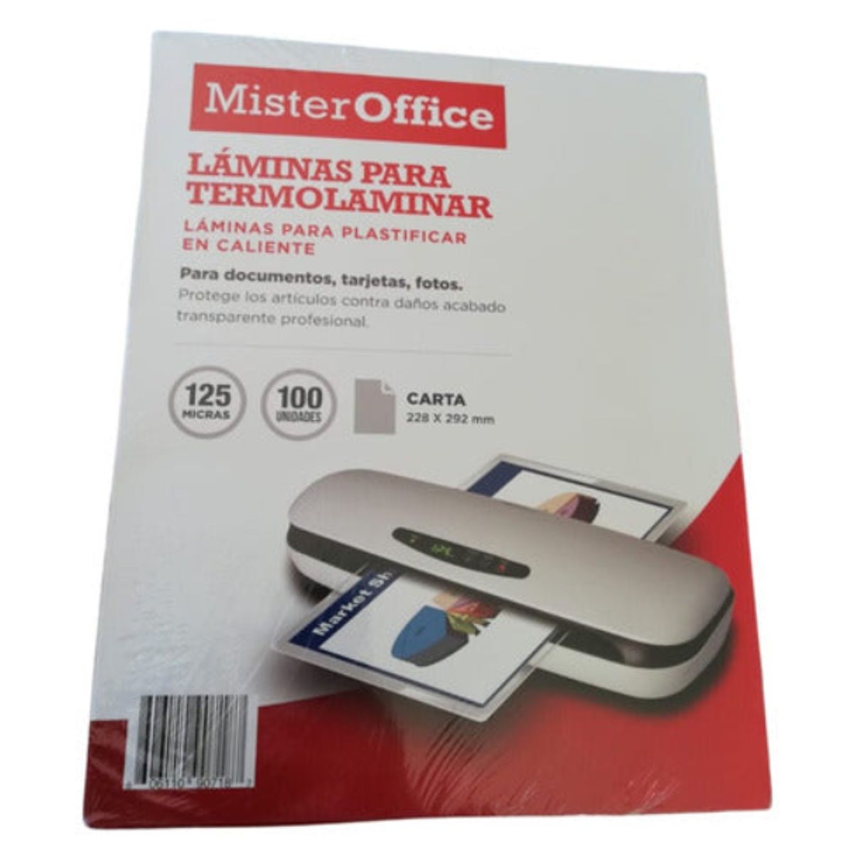 GENERICO - Laminas Para Termolaminar Carta 125 Mic 100 Hojas
