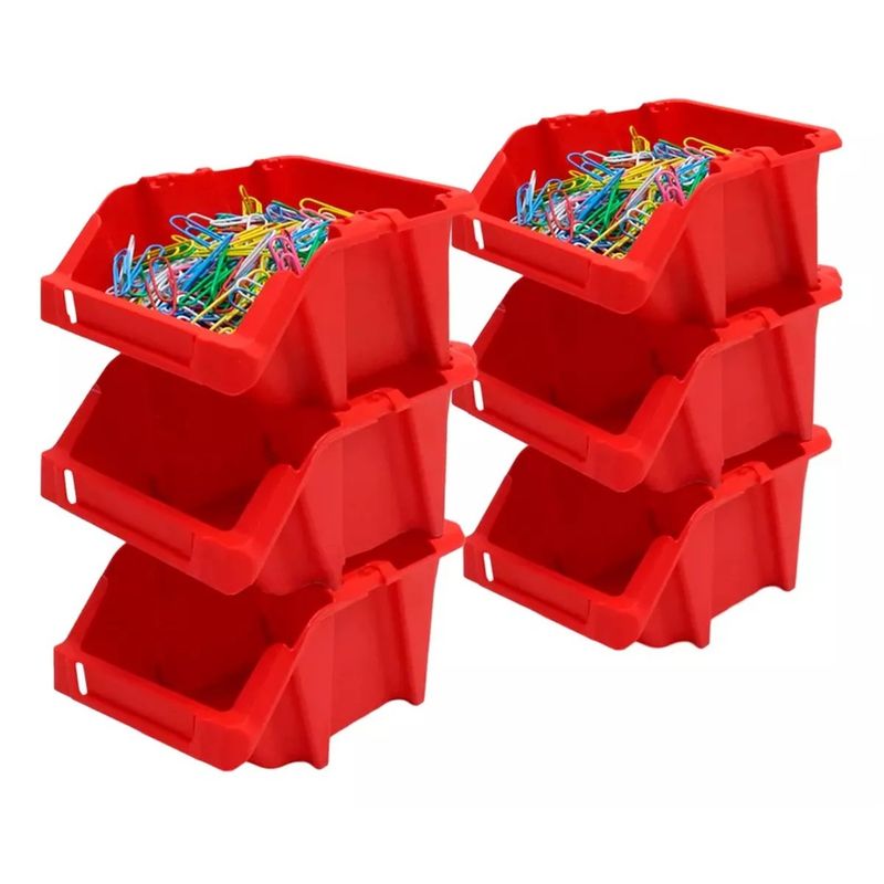 REYPLAST - X6 Cajas Organizadoras Apilables Gaveta Etiquetable Organiza