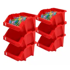 REYPLAST - X6 Cajas Organizadoras Apilables Gaveta Etiquetable Organiza