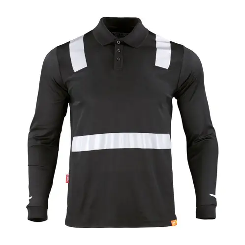 T WORLD - Polera Cuello Camisero Cinta Hibrida Reflectante Manga Larga